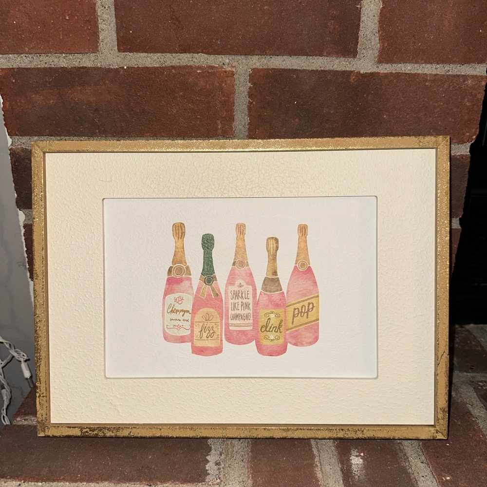 Michaels Champagne Bottle Wall Art - Pink and Gold